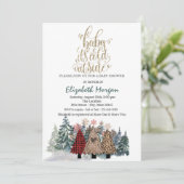 Het is koude Baby shower van de Pine Trees Kaart (Staand voorkant)