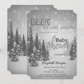 Het is koude Baby shower van de Pine Trees Kaart (Voorkant / Achterkant)