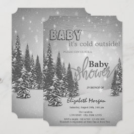 Het is koude Baby shower van de Pine Trees Kaart