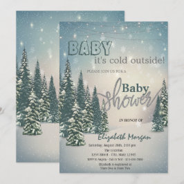 Het is koude Baby shower van de Winterbomen Kaart