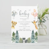 Het is koude bossen buiten Baby shower Kaart (Staand voorkant)