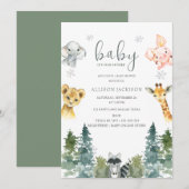 Het is koude bossen buiten Baby shower Kaart (Voorkant / Achterkant)