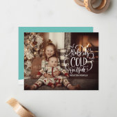 Het is koude Sticker buiten de kerstkast Notitiekaartje (Voorkant / Achterkant in situ)