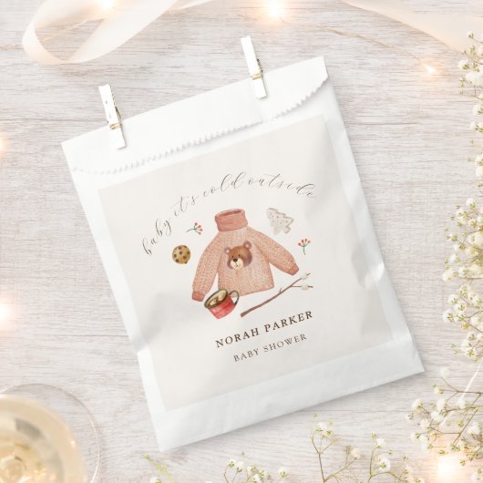 Het is koude winter kamperen kleding Baby shower Bedankzakje (Geknipt)