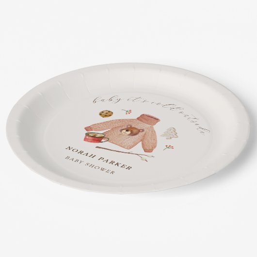 Het is koude winter kamperen kleding Baby shower Papieren Bordje (Gekanteld)