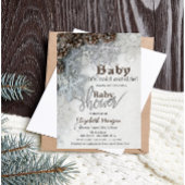 Het is koudgekleurd Baby shower buiten de pijnbome Kaart
