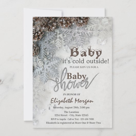 Het is koudgekleurd Baby shower buiten de pijnbome Kaart (Voorkant)