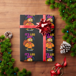 Het is Leg Day Funny Turkije Thanksgiving Vakantie Cadeaupapier