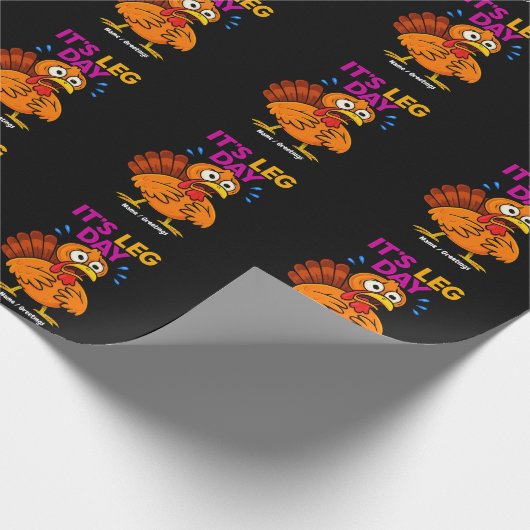 Het is Leg Day Funny Turkije Thanksgiving Vakantie Cadeaupapier (Hoek)