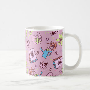 Het is lente Boekliefhebbers Kleurrijke Doodles Koffiemok