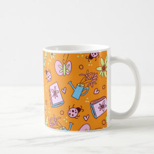 Het is lente Boekliefhebbers Kleurrijke Doodles Koffiemok