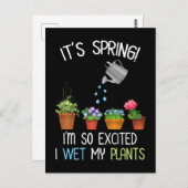 Het is Lente. Ik ben zo blij dat ik mijn Planten n Briefkaart (Voorkant / Achterkant)
