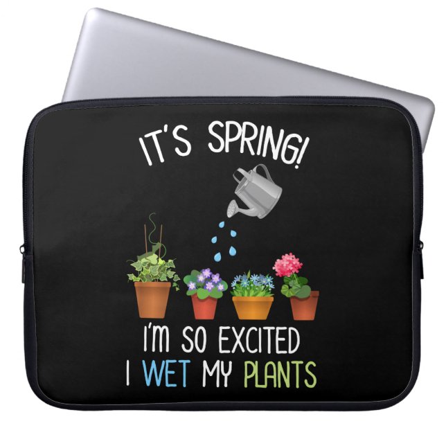 Het is Lente. Ik ben zo blij dat ik mijn Planten n Laptop Sleeve (Voorkant)