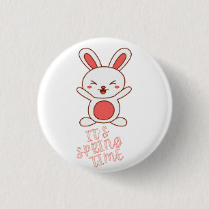Het is lente ronde button 3,2 cm