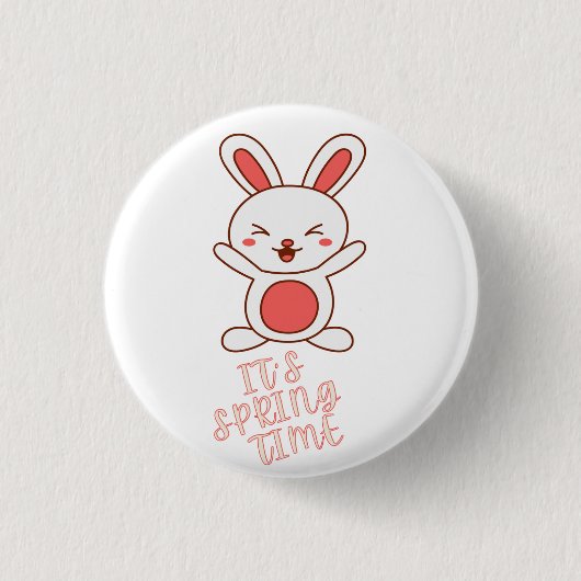 Het is lente ronde button 3,2 cm (Voorkant)