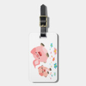 Het is lente... twee Cartoon varkens Bagagelabel (Voorkant verticaal)