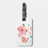 Het is lente... twee Cartoon varkens Bagagelabel (Achterkant verticaal)