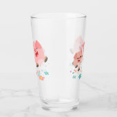 Het is Lente! -Two Cute Cartoon Pigs Glas (Rechts)