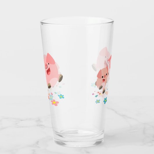 Het is Lente! -Two Cute Cartoon Pigs Glas (Rechts)
