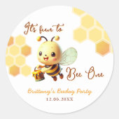 Het is leuk om een honingbij verjaardag te zijn ronde sticker (Voorkant)