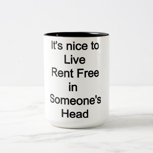 Het is leuk om gratis te leven in iemands hoofd tweekleurige koffiemok (Center)