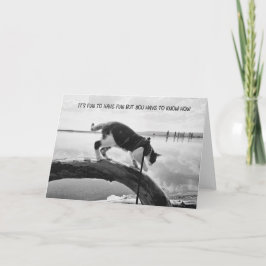 Het is leuk om plezier te hebben, notecard aankondiging