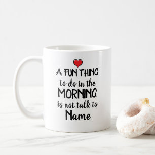 Het is leuk om 's morgens te doen. koffiemok