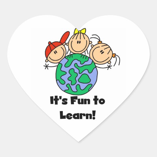 Het is leuk om te leren hart sticker (Voorkant)