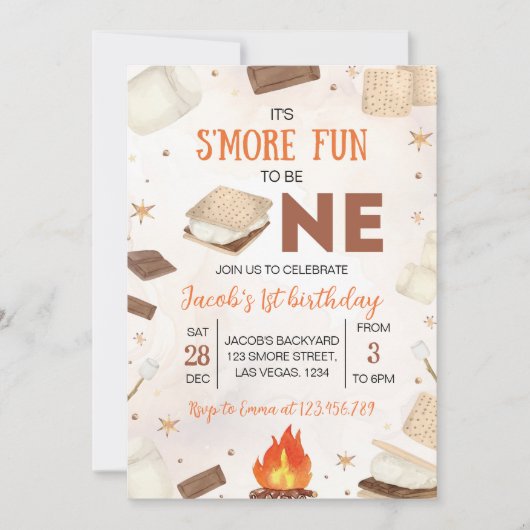 Het is leuker om een Smores kampvuur verjaardag te Kaart (Voorkant)