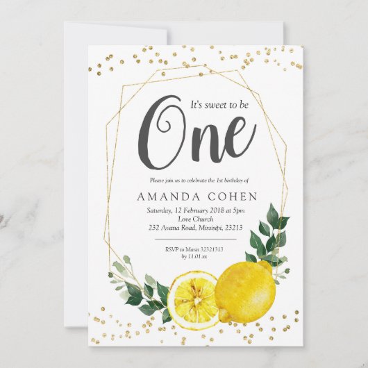 Het is lief om een citroenverjaardag te zijn kaart (Voorkant)