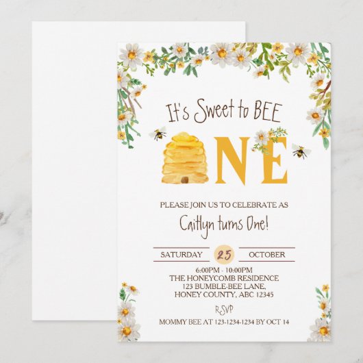 Het is lief om er een te zijn, Bumble Bee Verjaard Kaart (Voorkant / Achterkant)