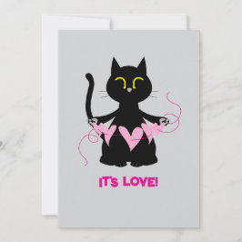 HET IS LIEFDE! - Funny Black Cat Wenskaart Feestdagenkaart