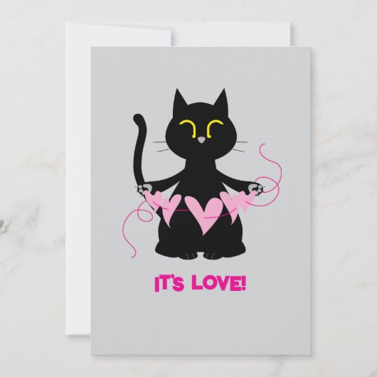 HET IS LIEFDE! - Funny Black Cat Wenskaart Feestdagenkaart (Voorkant)