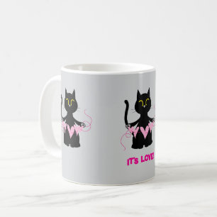 HET IS LIEFDE! Grappige zwarte kat Mok
