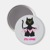 HET IS LIEFDE! kattenliefhebber magneet (Voorkant / Achterkant)