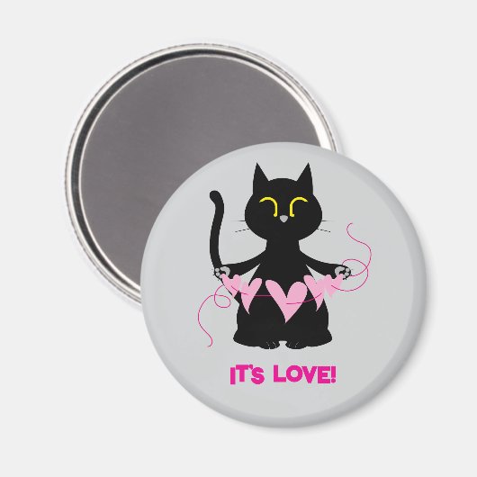 HET IS LIEFDE! kattenliefhebber magneet (Voorkant / Achterkant)