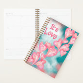 Het is liefde – Roze & Teal Hartcascade Planner (Display)