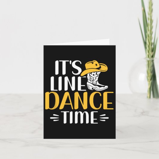 Het is Line Dance Time Line Dancing Line Danser Kaart (Voorkant)