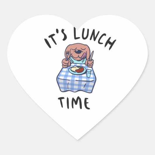 Het is lunchtijd hart sticker (Voorkant)