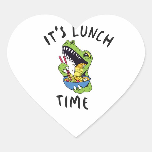 Het is lunchtijd hart sticker (Voorkant)
