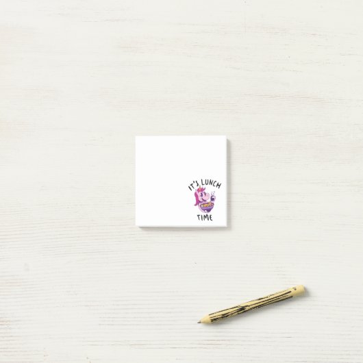 Het is lunchtijd post-it® notes (Op bureau)