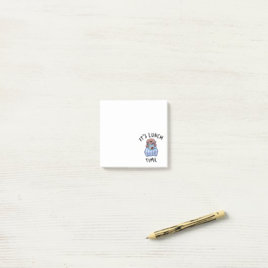 Het is lunchtijd post-it® notes (Op bureau)