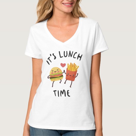 Het is lunchtijd t-shirt (Voorkant)