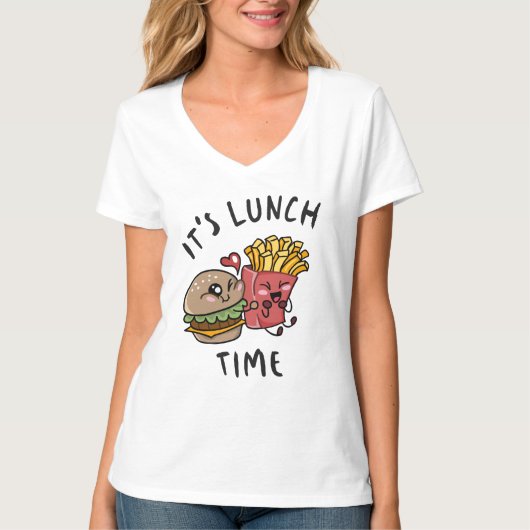 Het is lunchtijd t-shirt (Voorkant)