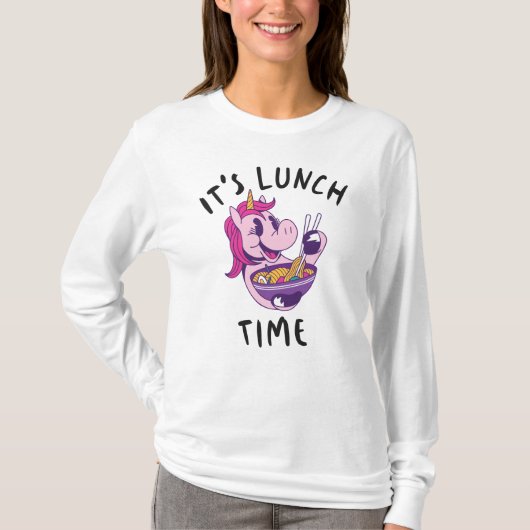 Het is lunchtijd t-shirt (Voorkant)