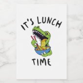 Het is lunchtijd voedselcontainer etiket (Enkel label)