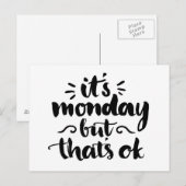 Het is maandag maar het is oké briefkaart (Voorkant / Achterkant)