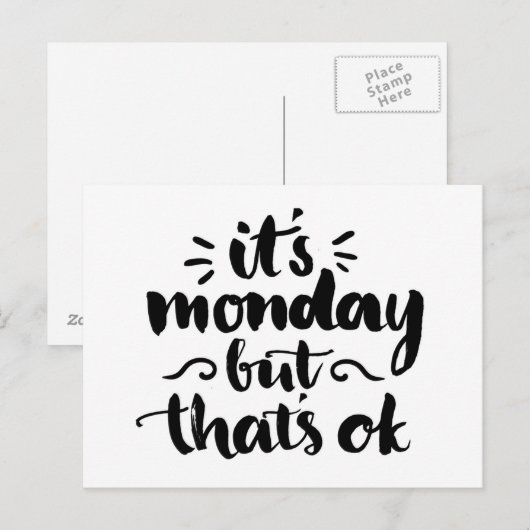 Het is maandag maar het is oké briefkaart (Voorkant / Achterkant)