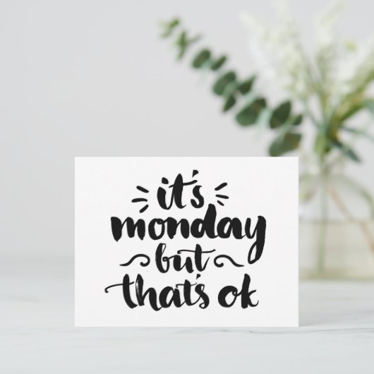 Het is maandag maar het is oké briefkaart (Staand voorkant)