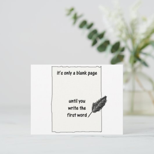 Het is maar een blanco pagina.. briefkaart (Staand voorkant)